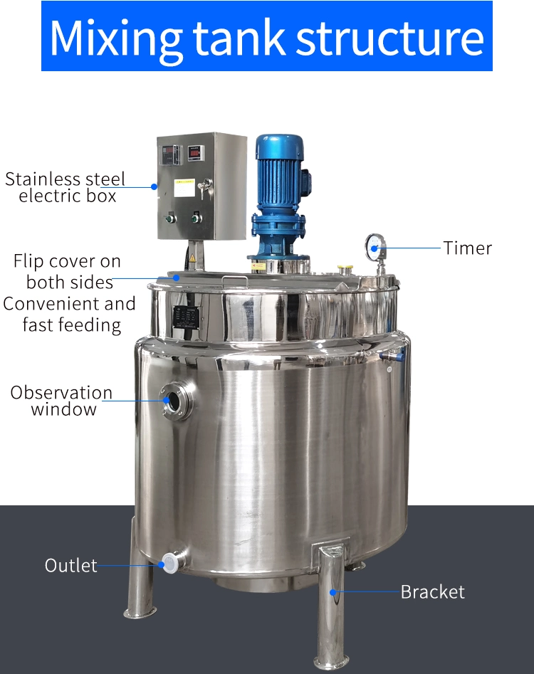 Danish Chemical Liquid Steam Heating 500L High-Speed Dispersion Mixing Tank